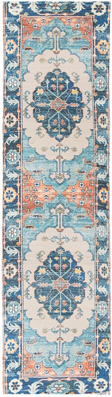 Safavieh Saffron Sfn585A Blue / Coral Area Rug