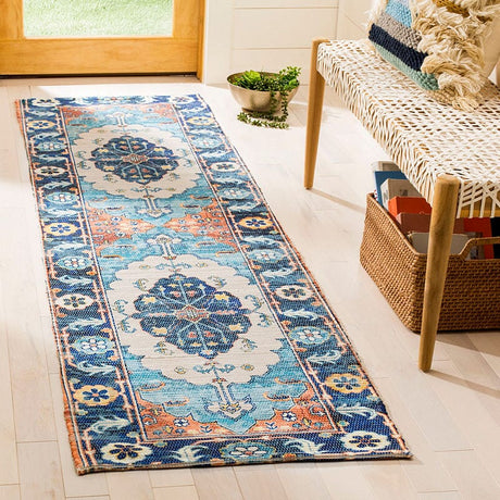 Safavieh Saffron Sfn585A Blue/Coral Rug.