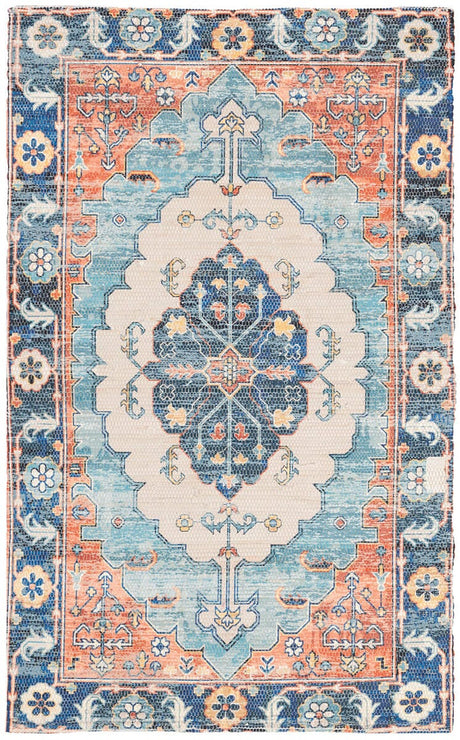 Safavieh Saffron Sfn585A Blue/Coral Rug.