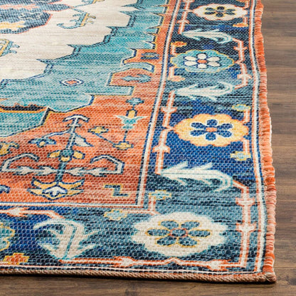 Safavieh Saffron Sfn585A Blue / Coral Area Rug