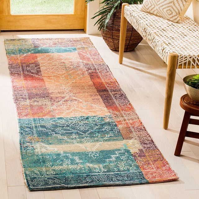 Safavieh Saffron Sfn592A Coral/Aqua Rug.