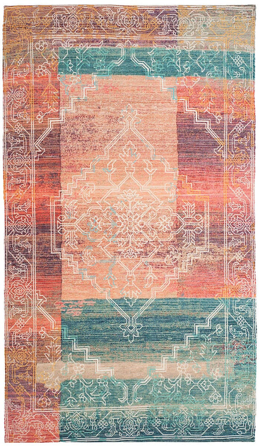 Safavieh Saffron Sfn592A Coral / Aqua Area Rug