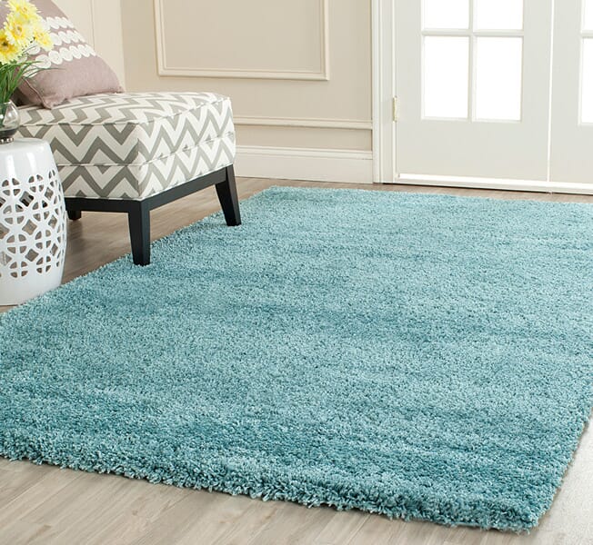 Safavieh Milan Shag Sg180-6060 Aqua Blue Shag Area Rug