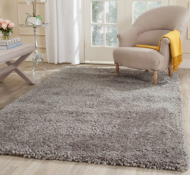 Safavieh Popcorn Shag Sg267C Silver Shag Area Rug