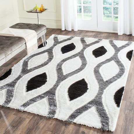 Safavieh Shag Sg365-1280 Ivory / Grey Rugs.