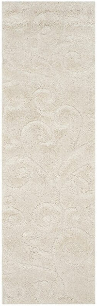 Safavieh Florida Shag Sg455-1111 Creme / Creme Shag Area Rug