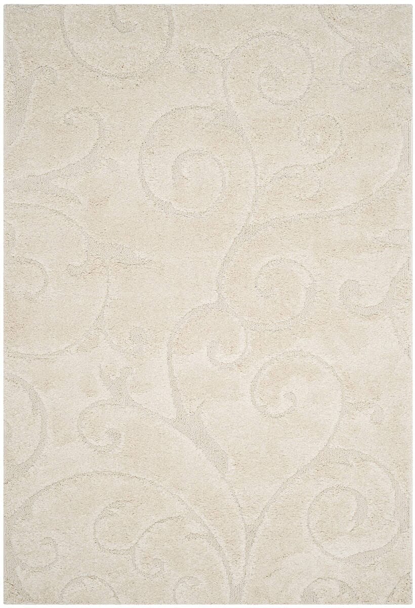 Safavieh Florida Shag Sg455-1111 Creme / Creme Shag Area Rug