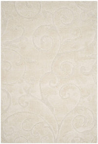 Safavieh Florida Shag Sg455-1111 Creme / Creme Shag Area Rug