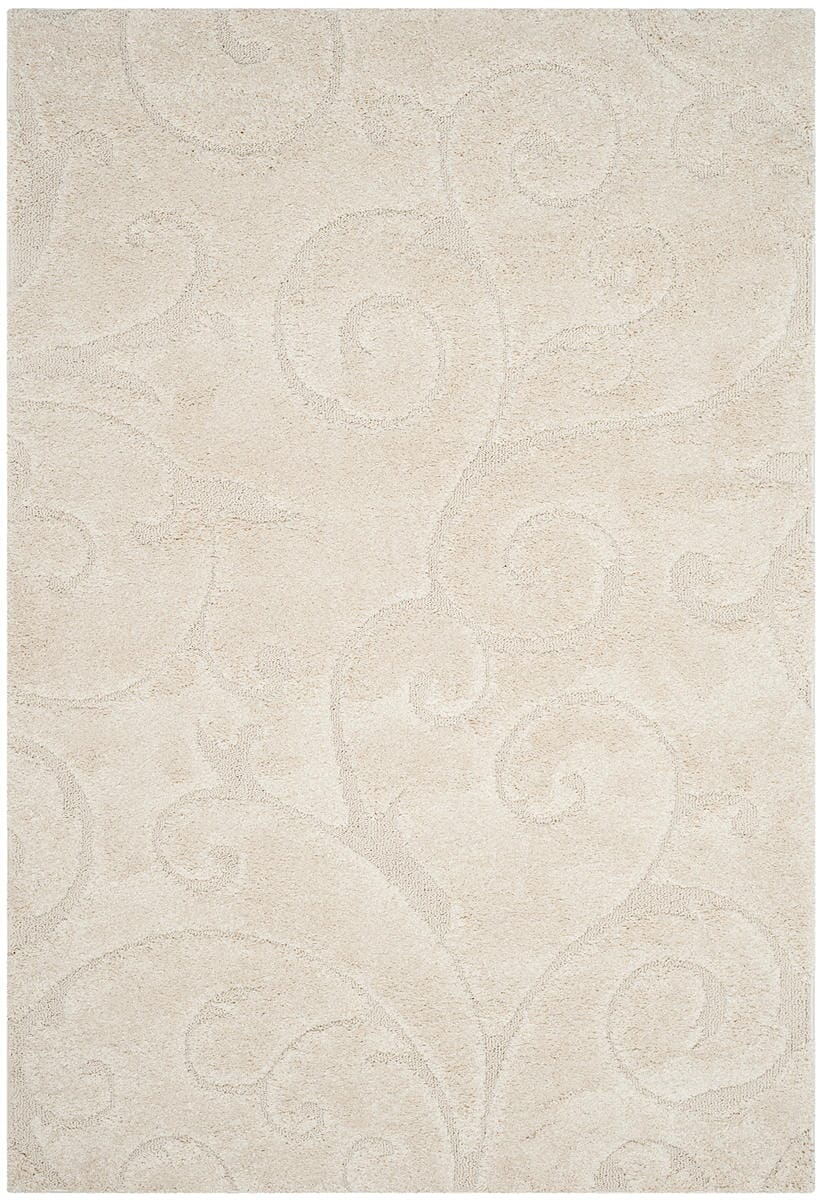 Safavieh Florida Shag Sg455-1111 Creme / Creme Shag Area Rug