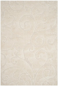 Safavieh Florida Shag Sg455-1111 Creme / Creme Shag Area Rug