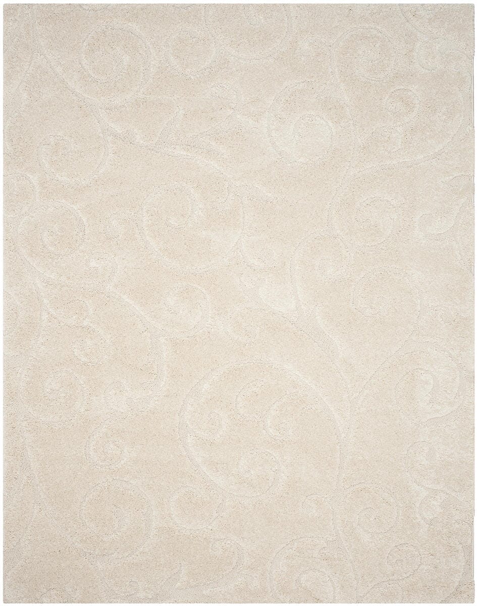 Safavieh Florida Shag Sg455-1111 Creme / Creme Shag Area Rug