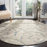 Safavieh Shag Sg455-1155 Cream / Dark Blue Rugs.