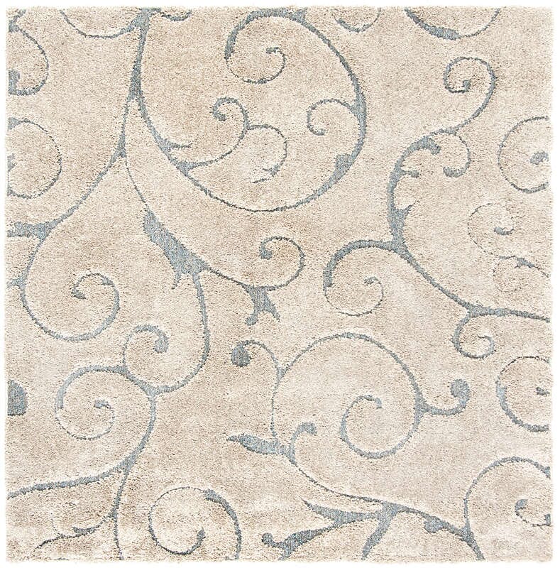 Safavieh Shag Sg455-1160 Cream / Light Blue Shag Area Rug