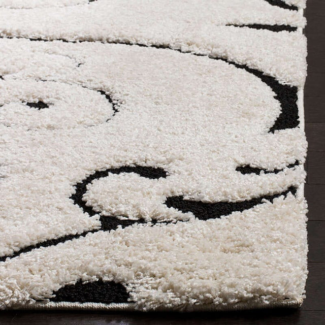 Safavieh Shag Sg455-1290 Ivory / Black Rugs.