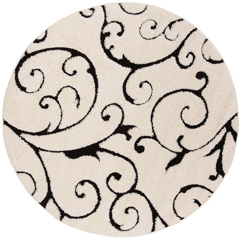 Safavieh Shag Sg455-1290 Ivory / Black Shag Area Rug