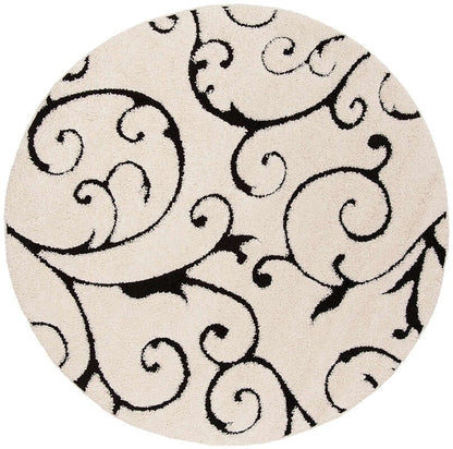 Safavieh Shag Sg455-1290 Ivory / Black Shag Area Rug