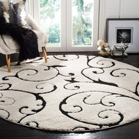 Safavieh Shag Sg455-1290 Ivory / Black Shag Area Rug