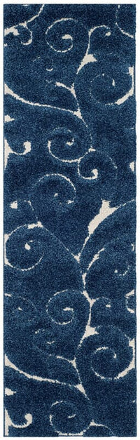 Safavieh Florida Shag Sg455-6511 Dark Blue / Cream Shag Area Rug