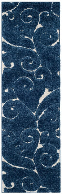 Safavieh Florida Shag Sg455-6511 Dark Blue / Cream Shag Area Rug