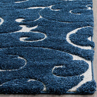 Safavieh Florida Shag Sg455-6511 Dark Blue / Cream Shag Area Rug