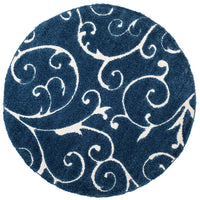 Safavieh Florida Shag Sg455-6511 Dark Blue / Cream Shag Area Rug