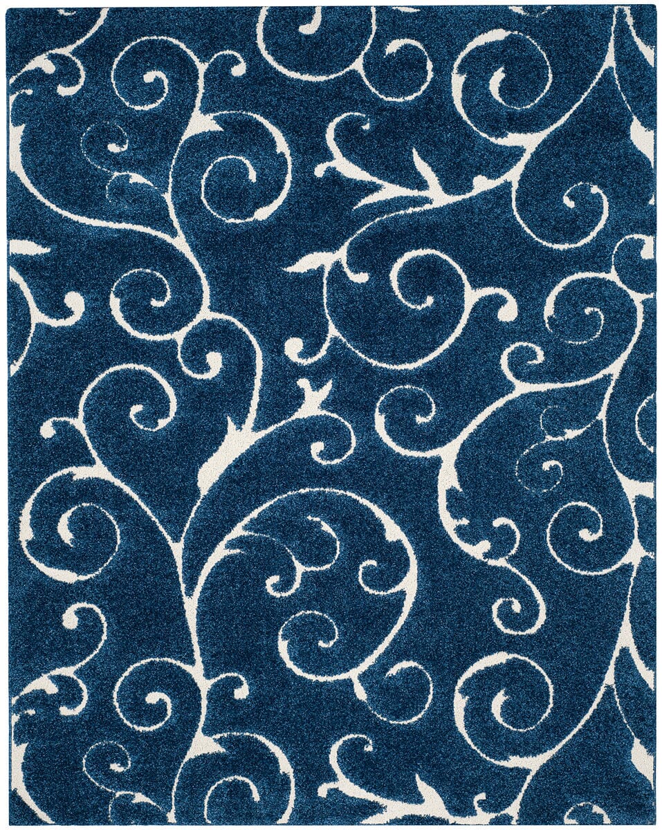 Safavieh Florida Shag Sg455-6511 Dark Blue / Cream Shag Area Rug