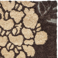 Safavieh Florida Shag Sg456-2880 Dark Brown / Grey Floral / Country Area Rug