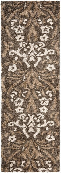 Safavieh Florida Shag Sg457-7913 Smoke / Beige Damask Area Rug