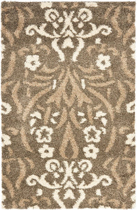 Safavieh Florida Shag Sg457-7913 Smoke / Beige Damask Area Rug