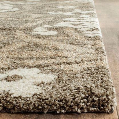 Safavieh Florida Shag Sg457-7913 Smoke / Beige Damask Area Rug