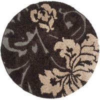 Safavieh Florida Shag Sg458-2879 Dark Brown / Smoke Floral / Country Area Rug