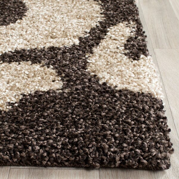 Safavieh Florida Shag Sg458-2879 Dark Brown / Smoke Floral / Country Area Rug