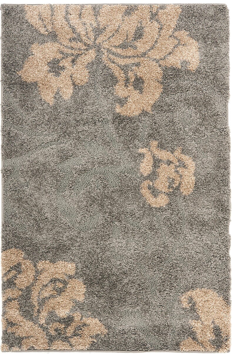 Safavieh Florida Shag Sg458-8013 Grey / Beige Floral / Country Area Rug