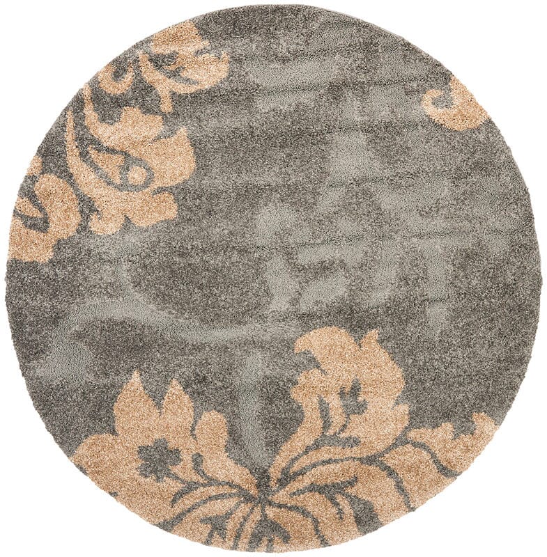 Safavieh Florida Shag Sg458-8013 Grey / Beige Floral / Country Area Rug