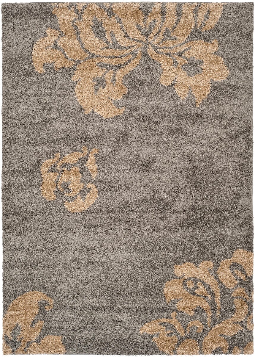 Safavieh Florida Shag Sg458-8013 Grey / Beige Floral / Country Area Rug