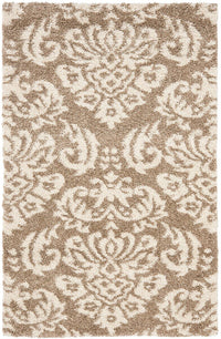 Safavieh Florida Shag Sg460-1311 Beige / Cream Damask Area Rug