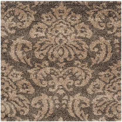 Safavieh Florida Shag Sg460-7913 Smoke / Beige Damask Area Rug