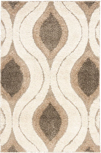 Safavieh Florida Shag Sg461-1179 Cream / Smoke Moroccan Area Rug