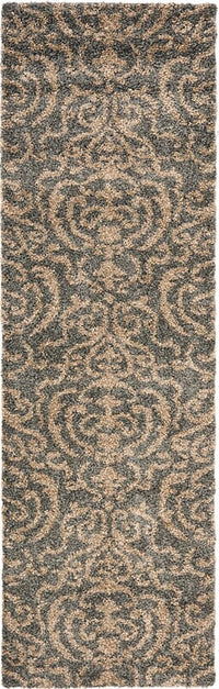 Safavieh Florida Shag Sg462-8013 Grey / Beige Damask Area Rug