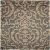 Safavieh Florida Shag Sg462-8013 Grey / Beige Damask Area Rug