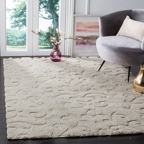 Safavieh Florida Shag Sg470-1111 Creme / Creme Shag Area Rug