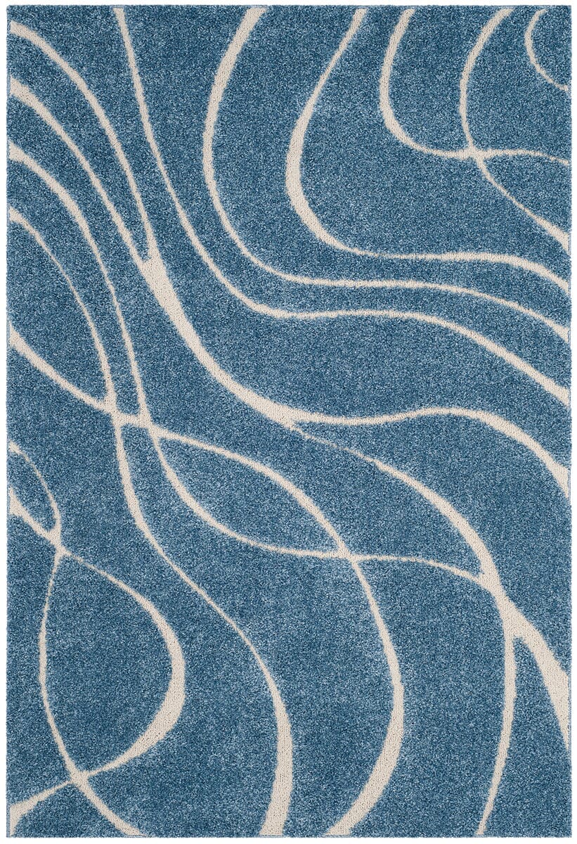 Safavieh Shag Sg471 Light Blue/Cream Rug.