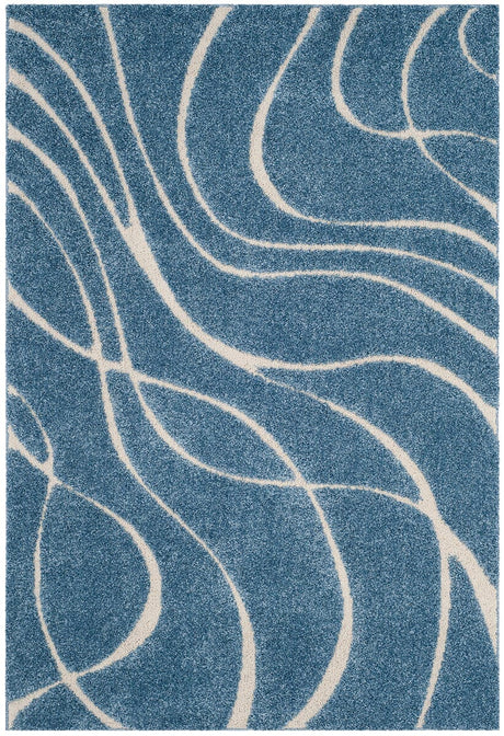 Safavieh Shag Sg471 Light Blue/Cream Rug.