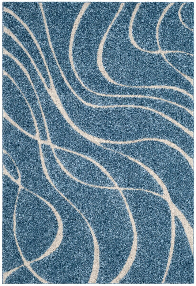 Safavieh Shag Sg471 Light Blue/Cream Rug.