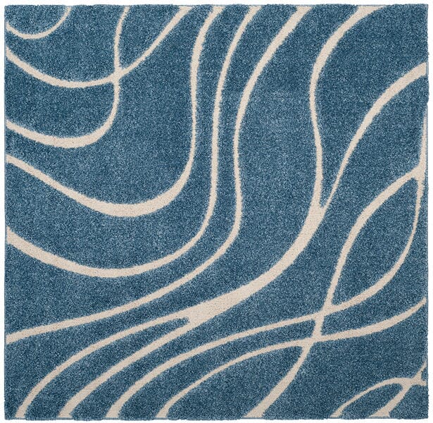 Safavieh Florida Shag Sg471-6011 Light Blue / Cream Geometric Area Rug