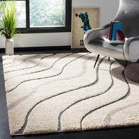 Safavieh Shag Sg472-1160 Cream / Light Blue Geometric Area Rug