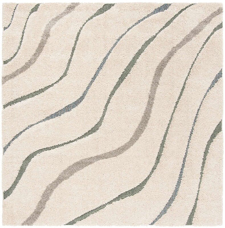 Safavieh Shag Sg472-1160 Cream / Light Blue Rugs.