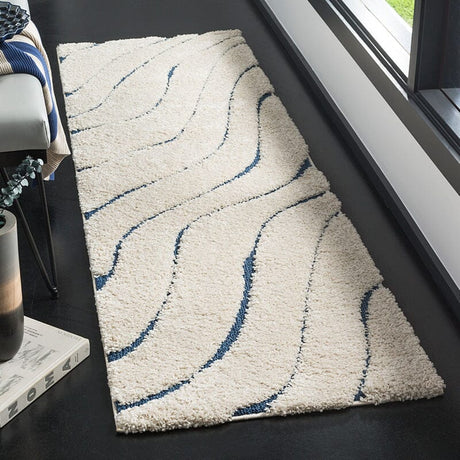 Safavieh Shag Sg472-1165 Cream / Blue Rugs.