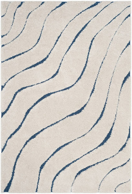 Safavieh Shag Sg472-1165 Cream / Blue Rugs.