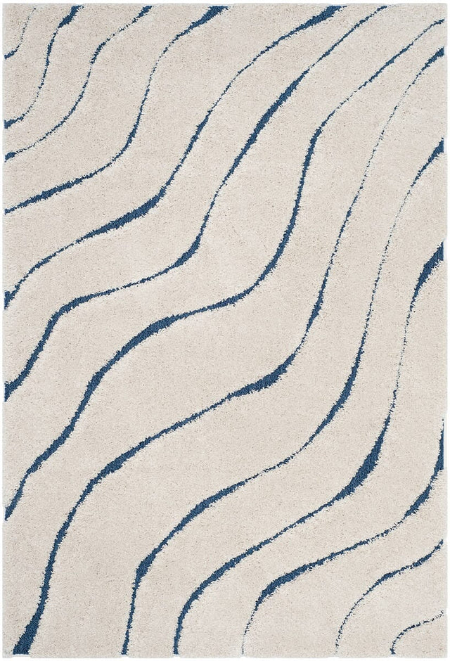 Safavieh Shag Sg472-1165 Cream / Blue Geometric Area Rug